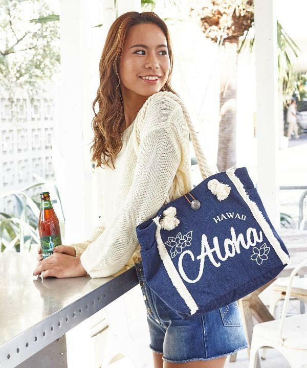 ROPE PLUMERIA DENIMU TOTE.