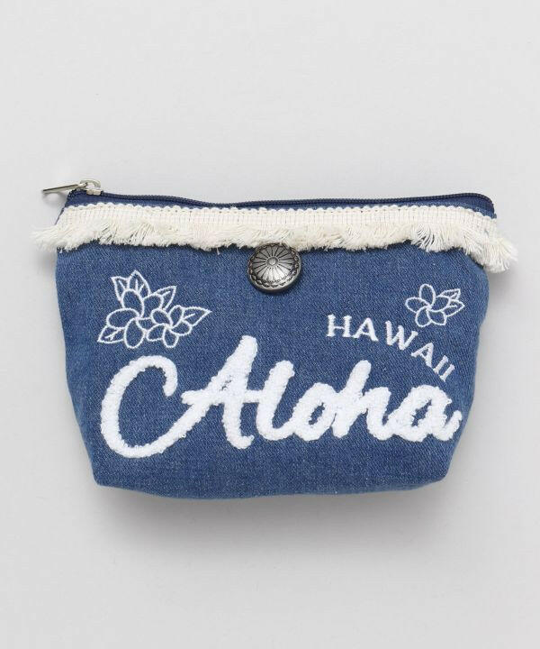 ROPE PLUMERIA DENIMU POUCH.