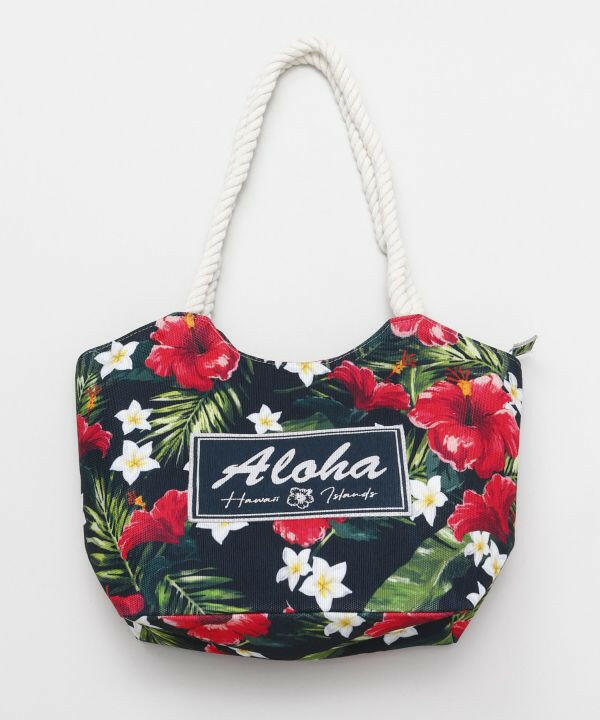 お花の柄レディーストート ハワイアン