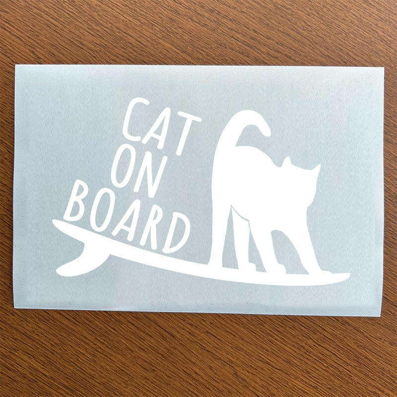 猫とサーフボードステッカー