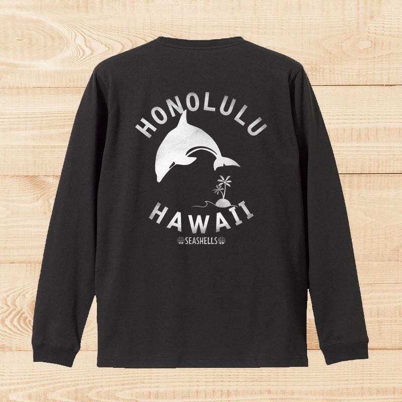 LONG SLEEVE SHIRT DOLPHIN-PALM BLACK