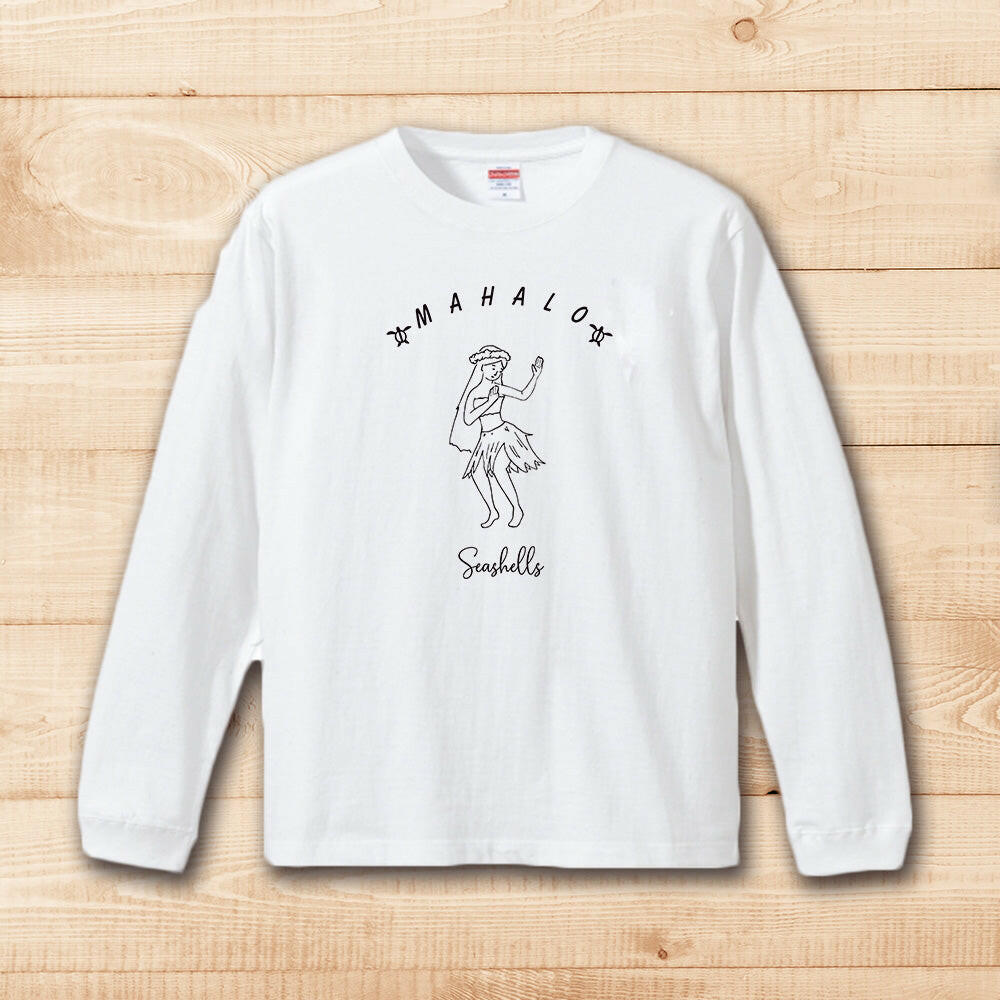 LONG SLEEVE SHIRT HULA GIRL WHITE.