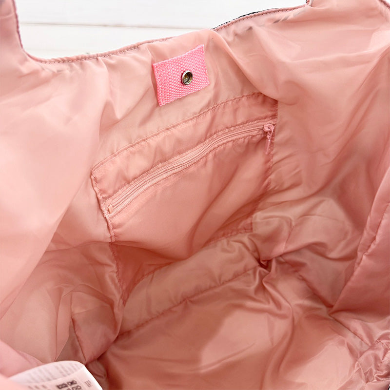 中綿プリントキルティングトートバッグ 内ポケット付き