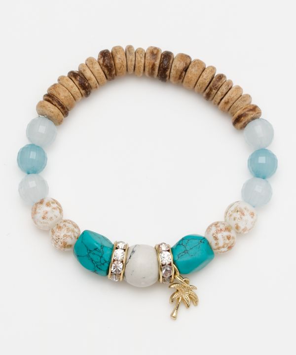 HAWAIIAN BRACELET TURQUOISE PALM TREE