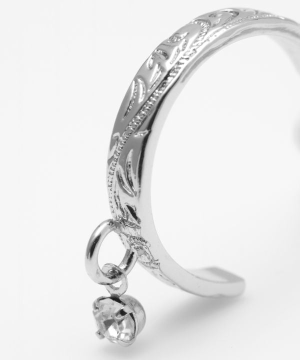 HAWAIIAN EARRINGS STONE HOOP SILVER