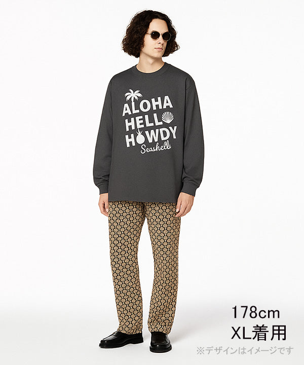 SEASHELLS LONG SLEEVE T CHARCOAL