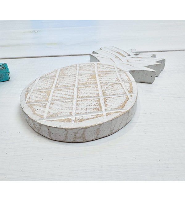 パイナップル型の木製コースター ハワイアンインテリアテーブル雑貨