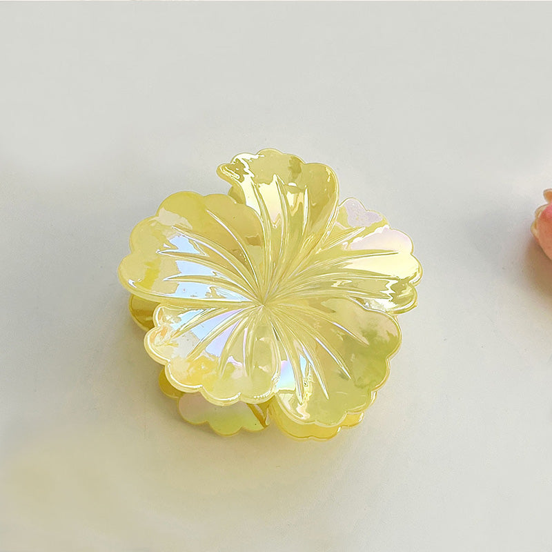 HAWAIIAN SHINE HIBISCUS BARRETTE YELLOW