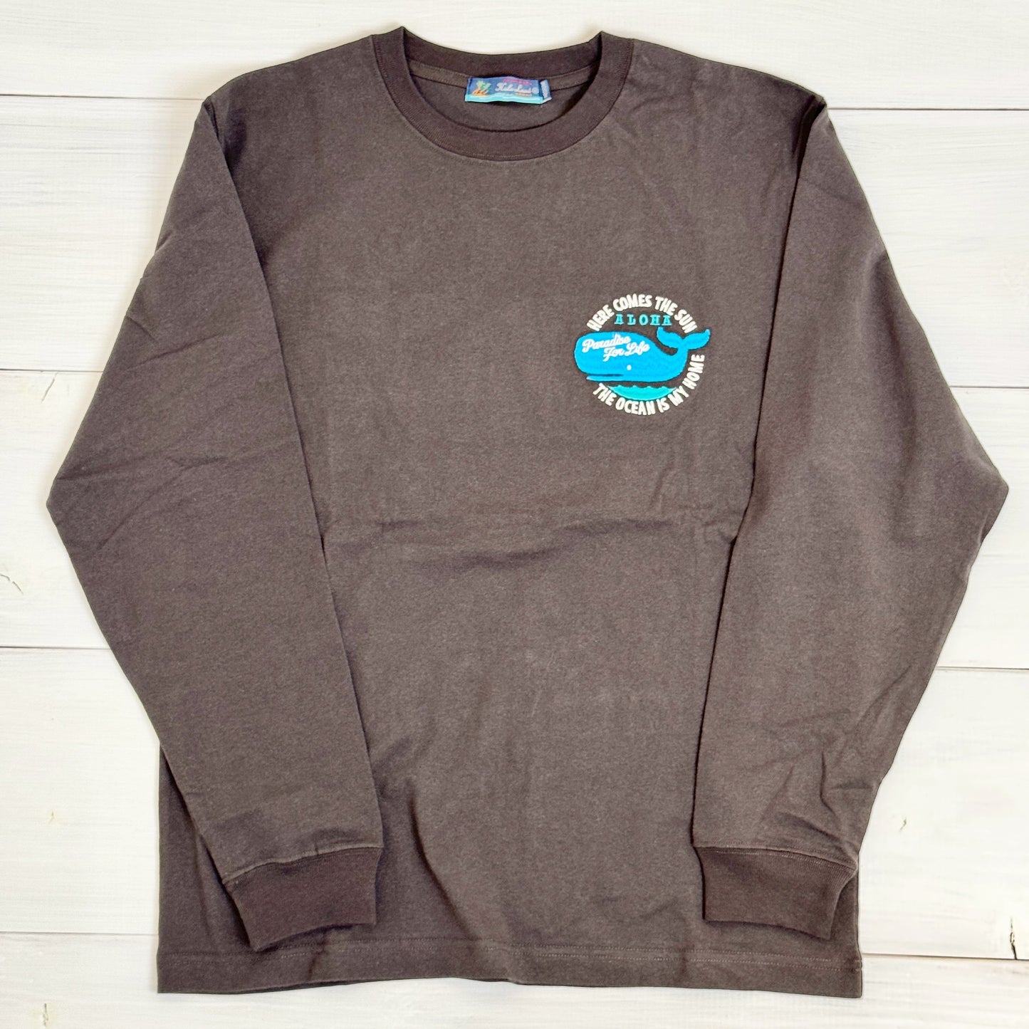 チャコール 長袖Tシャツ ハワイアンロンT