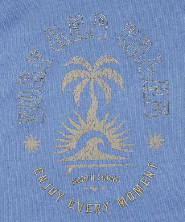 ヤシの木プリント 長袖Tシャツ