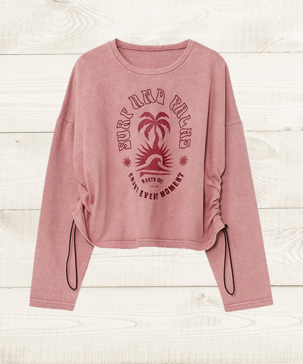 サイズ調整可能 長袖Tシャツ