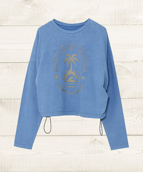 ブルー 長袖Tシャツ おしゃれ