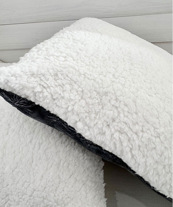 ハワイアンクッションカバー チャコールグレー ヤシの木