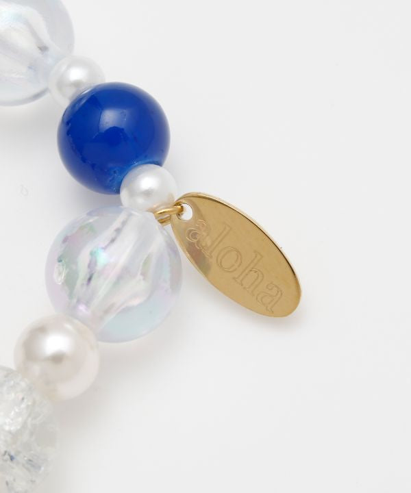 ハワイアン ホヌ ブレスレット お守りビーズアクセサリー ブルー