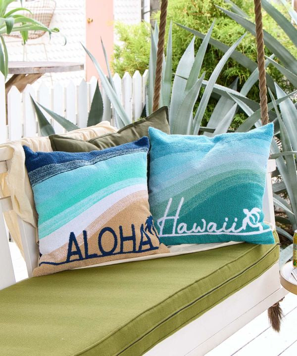 ハワイアン クッションカバー 海 グラデーション ALOHA 西海岸インテリア サーフ ナチュラル リゾート