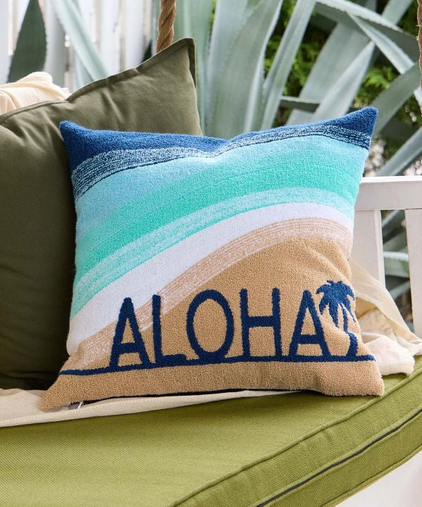 ハワイアン クッションカバー 海 グラデーション ALOHA 西海岸