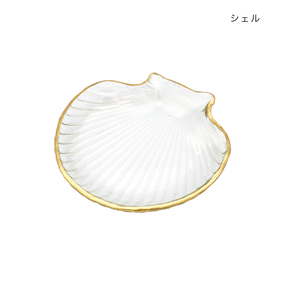 貝殻のトレー 透明ガラス皿