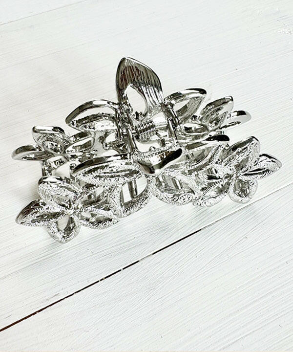 シルバーカラー ハワイアンヘアクリップ