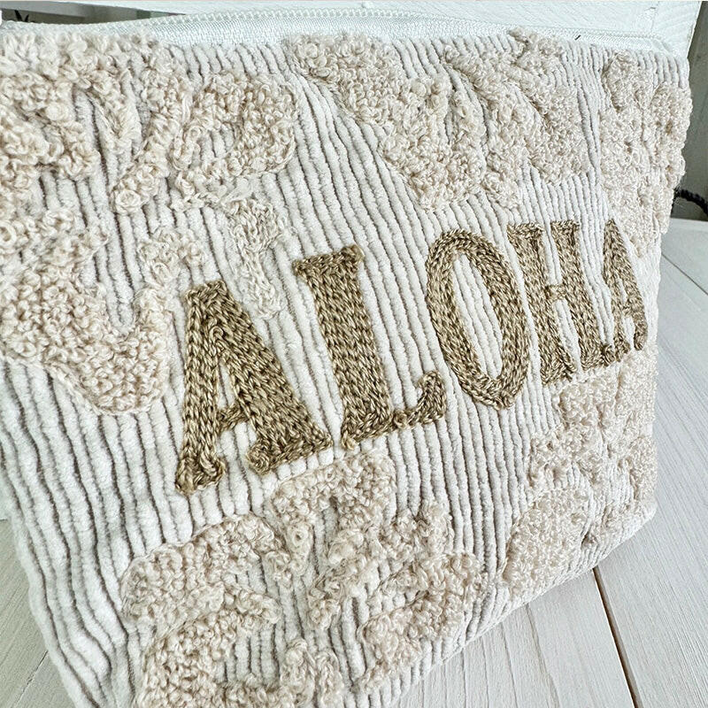 aloha刺繡ポーチ 化粧ポーチ