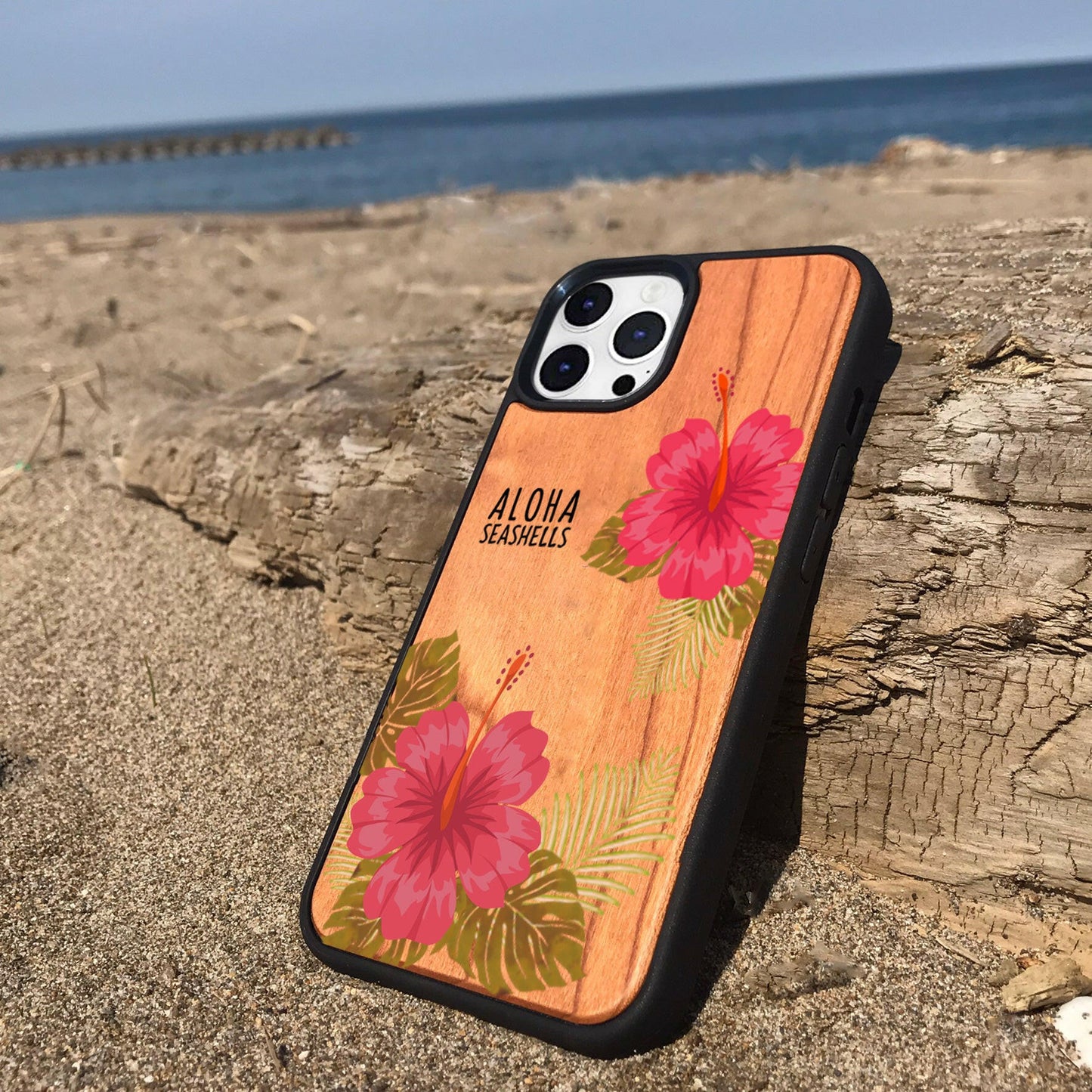 ハイビスカス iphoneケース 木製ハワイアン