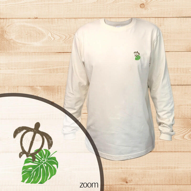 LONG SLEEVE SHIRT HONU-MONSTERA NATURAL.
