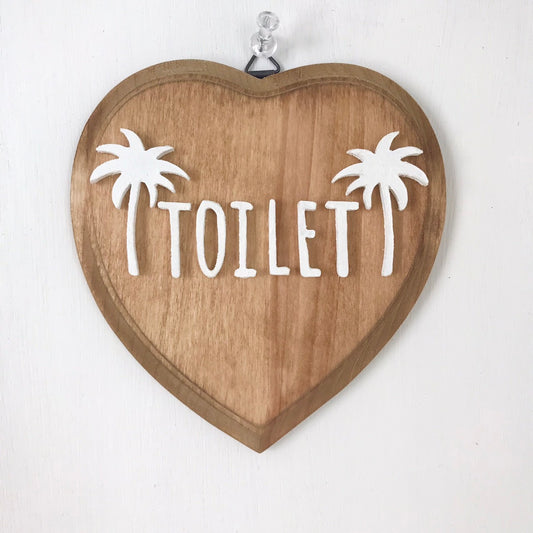 HEART TOILET SIGN PLATE　natural-white