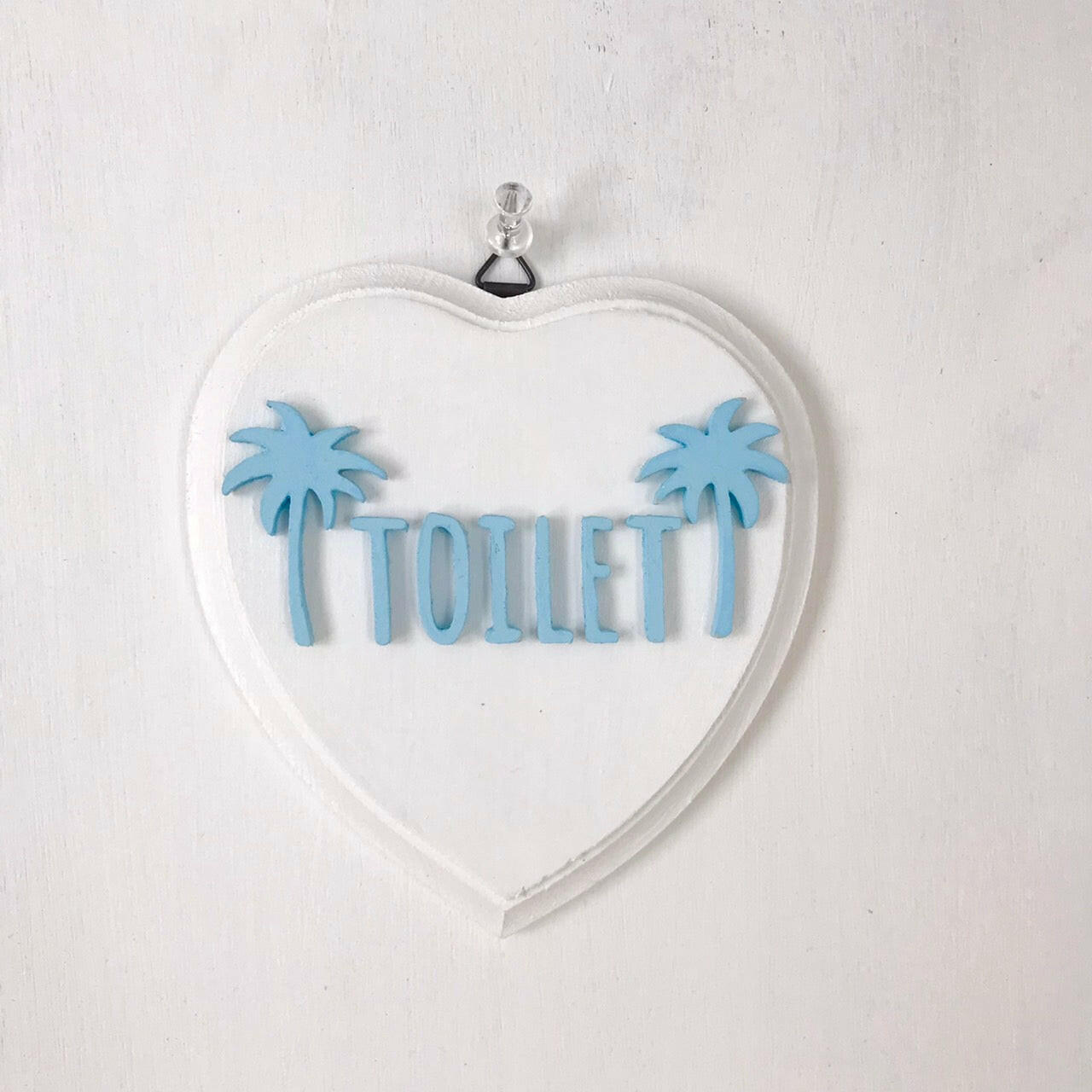 HEART TOILET SIGN PLATE white-bl
