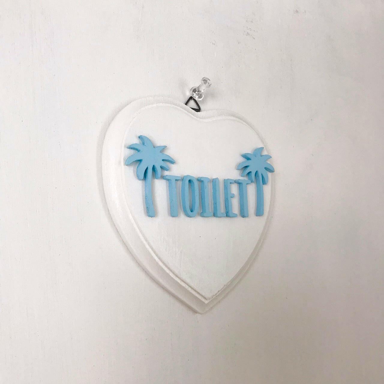 HEART TOILET SIGN PLATE white-bl