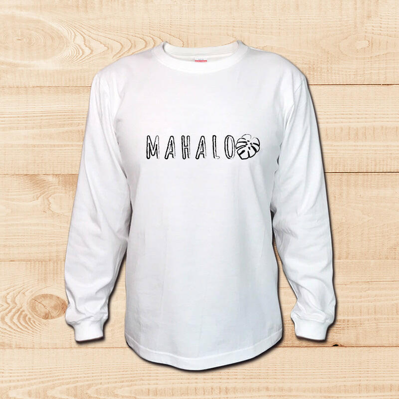 LONG SLEEVE SHIRT MAHALO-MONSTERA WHITE.