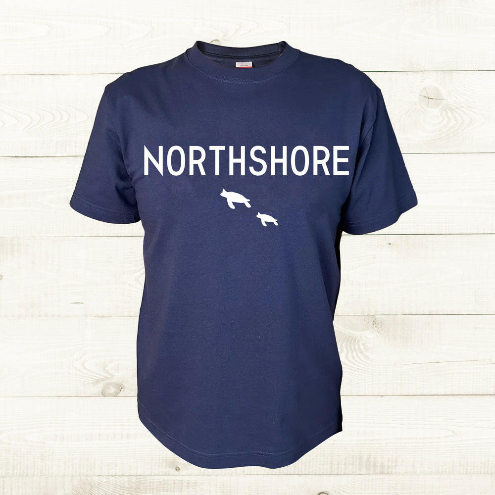 ハワイアンデザインTシャツ NORTH SHORE ユニセックスサイズ NAVY