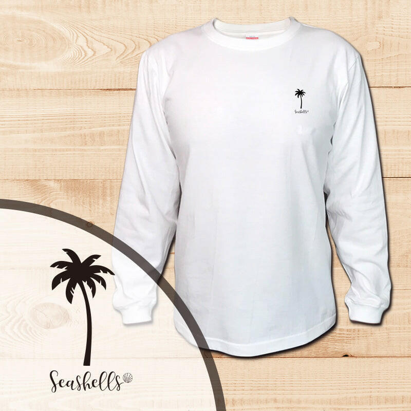 LONG SLEEVE SHIRT PALM WHITE.