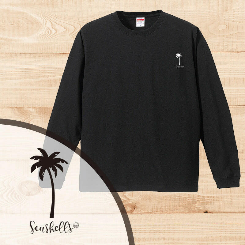 LONG SLEEVE SHIRT PALM BLACK.
