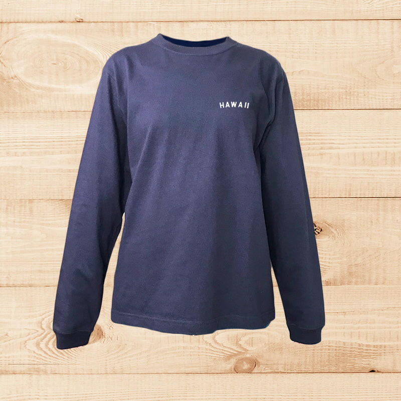LONG SLEEVE SHIRT WAIKIKI HULA GIRL NAVY