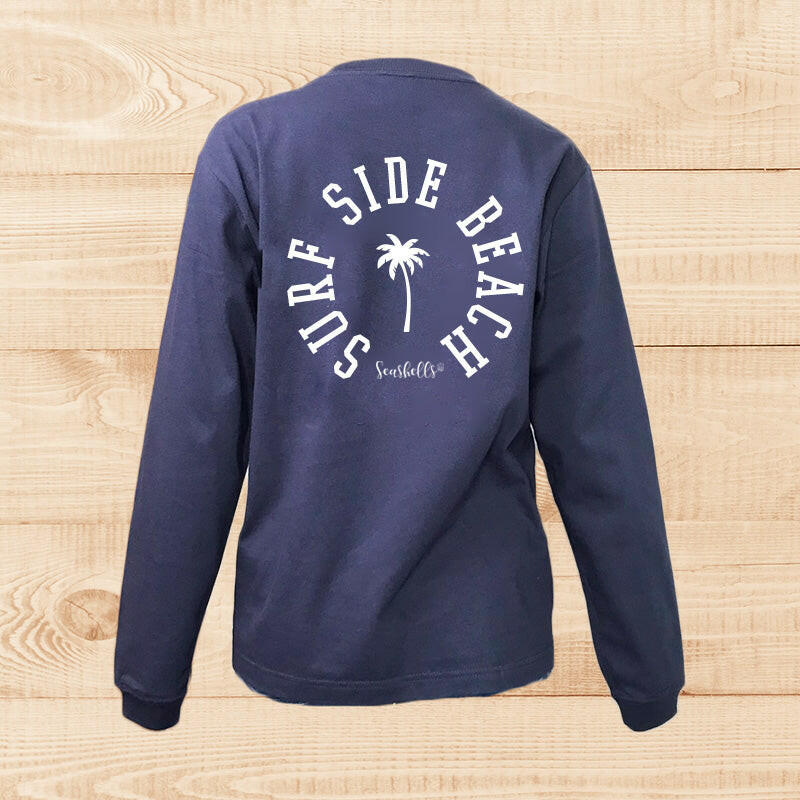 LONG SLEEVE SHIRT PALM NAVY.
