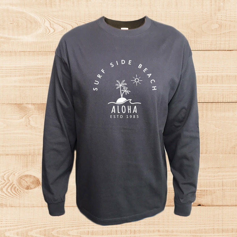 LONG SLEEVE SHIRT PALM-island CHARKOAL