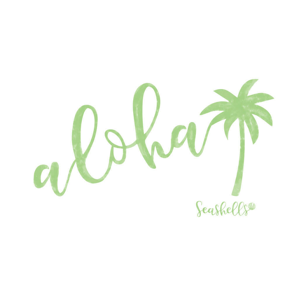 ハワイアンデザインTシャツ alohaPALM alohaのロゴとヤシの木