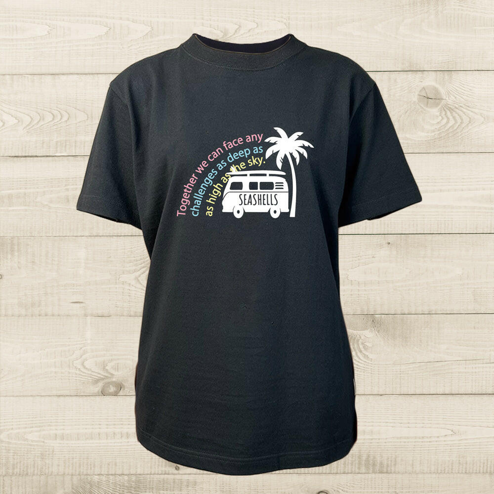 ハワイアンデザインTシャツ WAGEN BUS SB LTBR ユニセックスサイズ BLACK