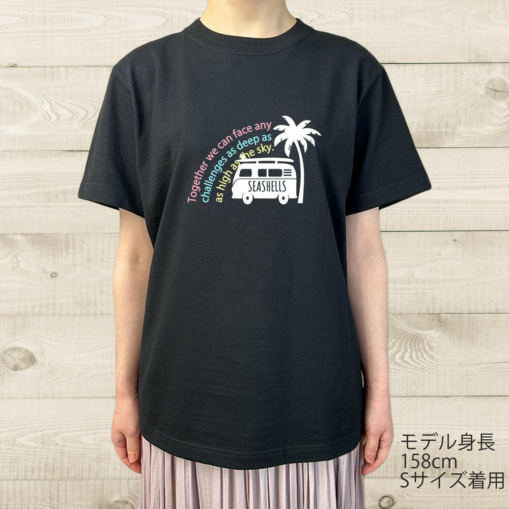 ハワイアンデザインTシャツ WAGEN BUS SB LTBR ユニセックスサイズ BLACK