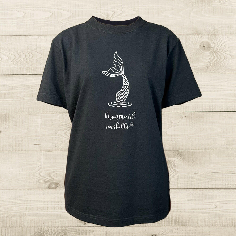 ハワイアンデザインTシャツ MERMAID ユニセックスサイズ BLACK.