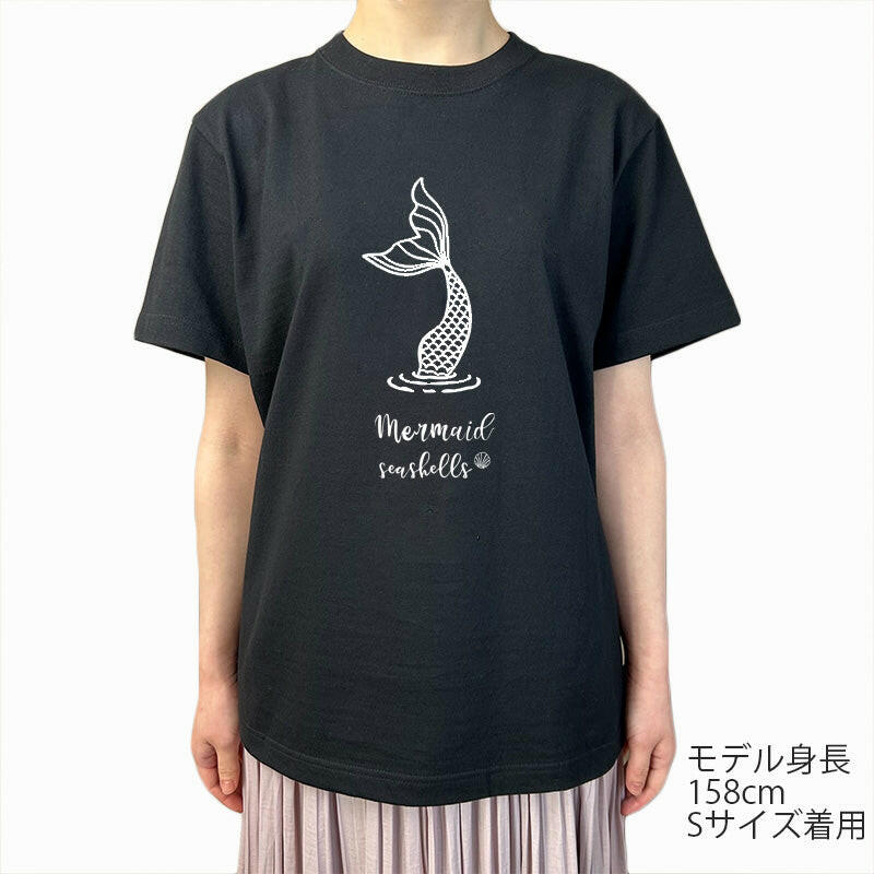ハワイアンデザインTシャツ MERMAID ユニセックスサイズ BLACK.