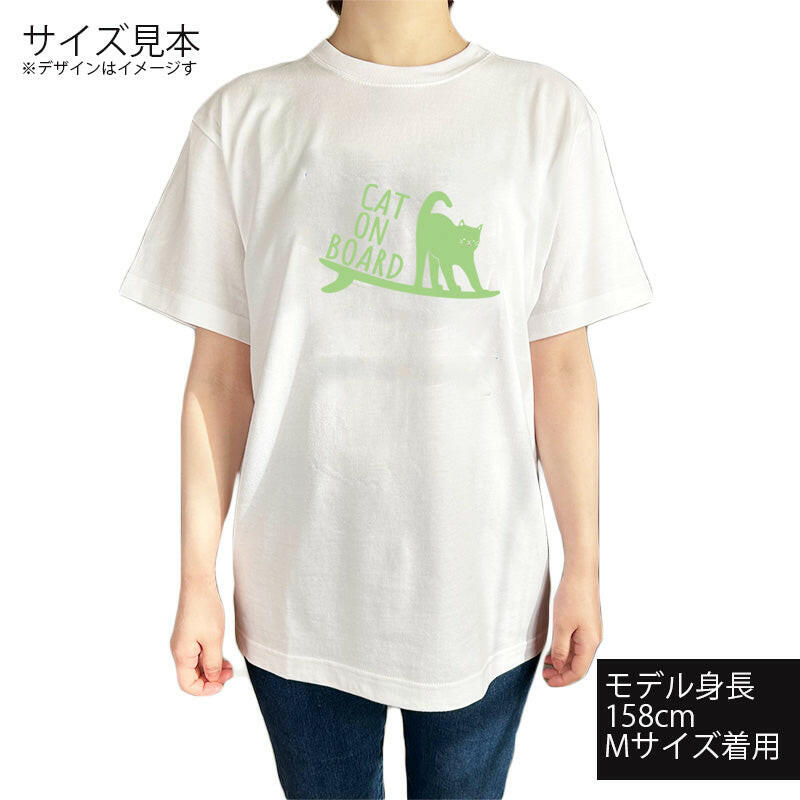 ハワイアンデザインTシャツ SURF CAT L-GR ユニセックスサイズ.