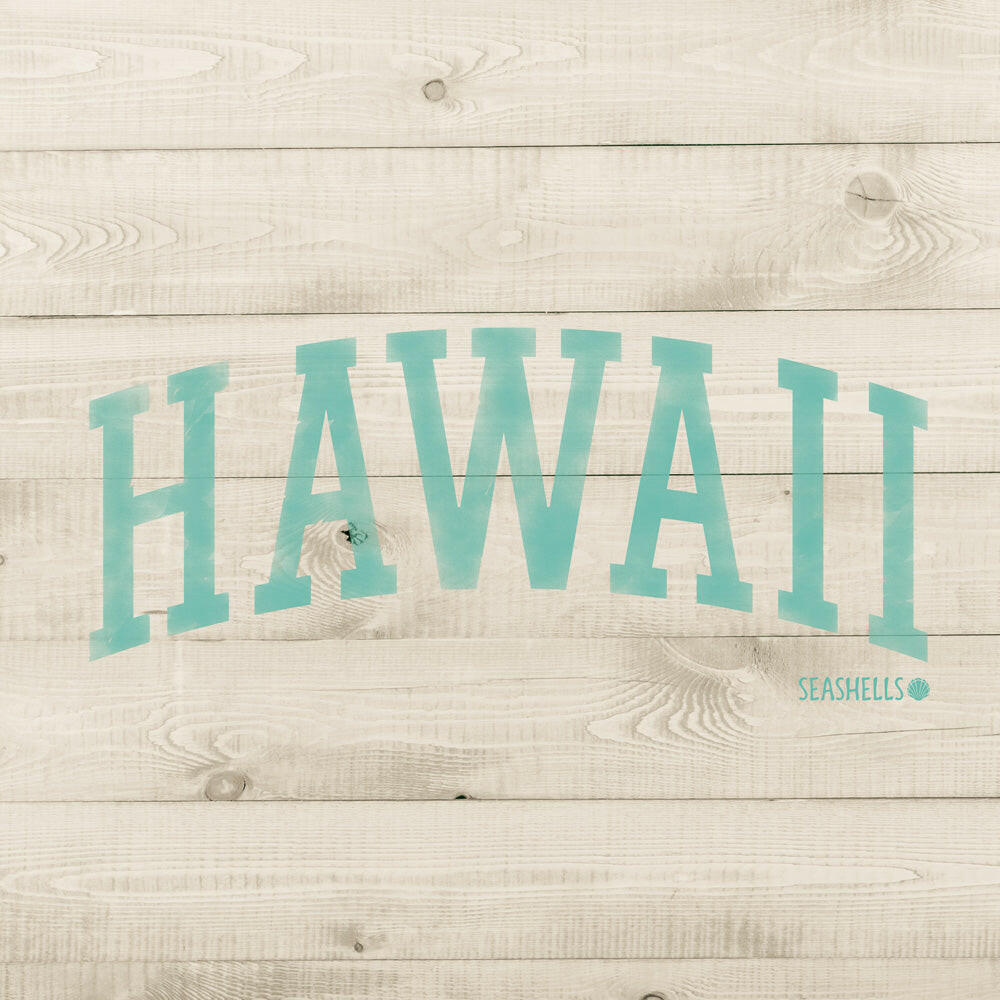 ハワイアンデザインTシャツ HAWAII COLLEGE GREEN ユニセックスサイズ.
