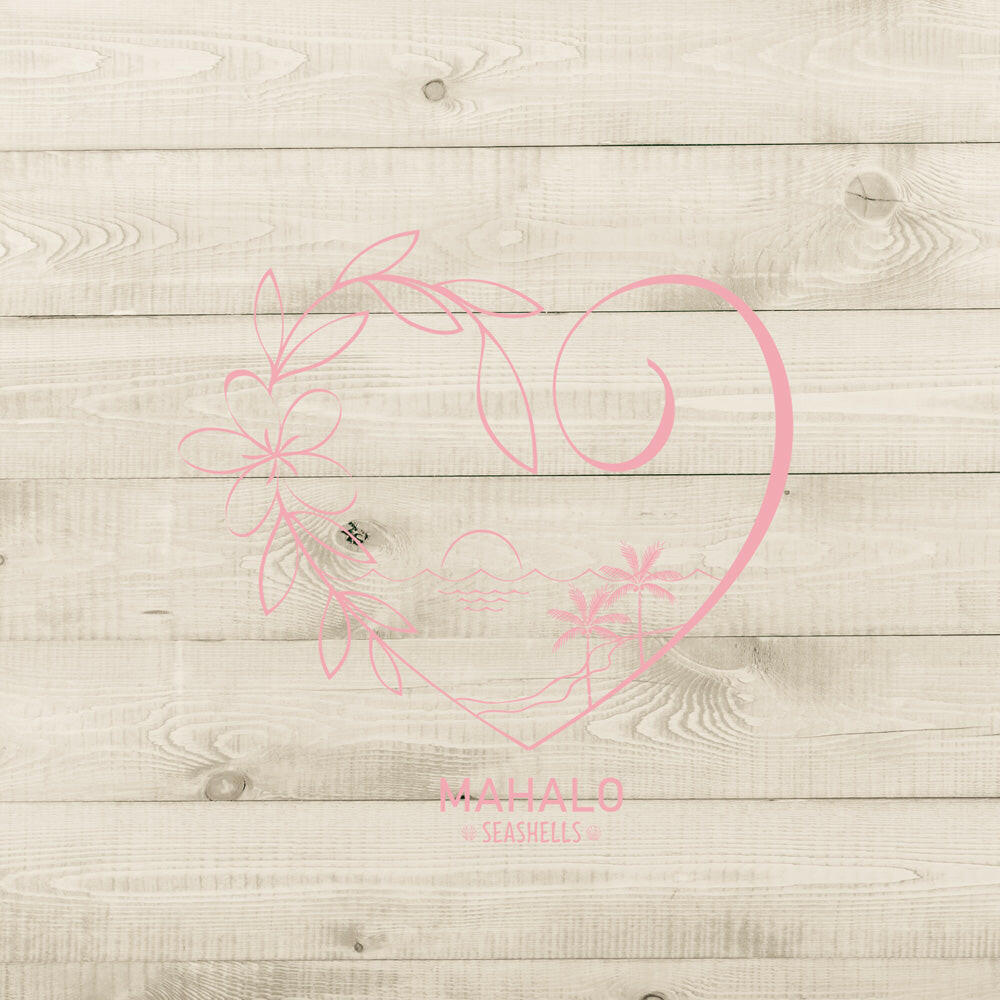 ハワイアンデザインTシャツ HEART PLMERIA PINK ユニセックスサイズ