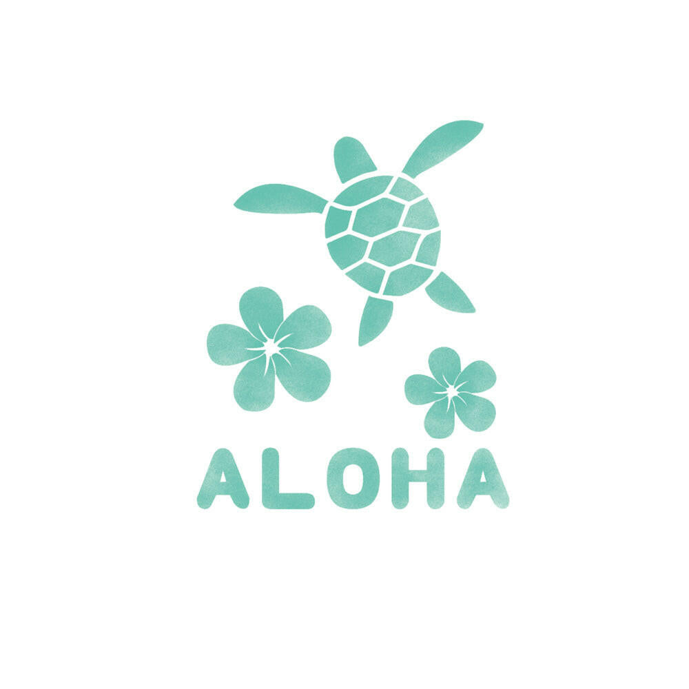 ハワイアンデザインTシャツ HONU PLMERIA GR ユニセックスサイズ.