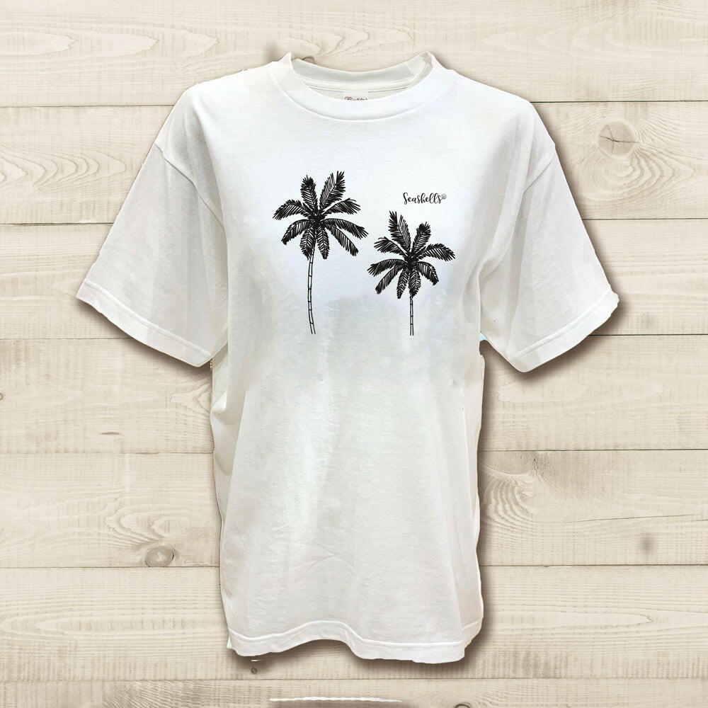 ハワイアンデザインTシャツ PALM DOUBLE ユニセックスサイズ.