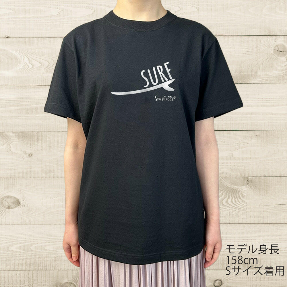 ハワイアンデザインTシャツ SURFBOARD ROGO NAVY ユニセックスサイズ BLACK.