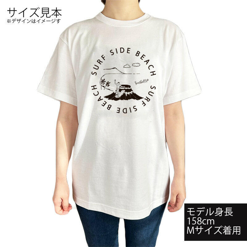 ハワイアンデザインTシャツ WAIKIKI SURF BLACK ユニセックスサイズ.