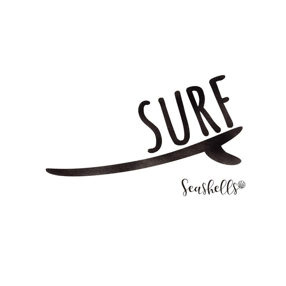 ハワイアンデザインTシャツ SURFBOARD ROGO BLACK ユニセックスサイズ.