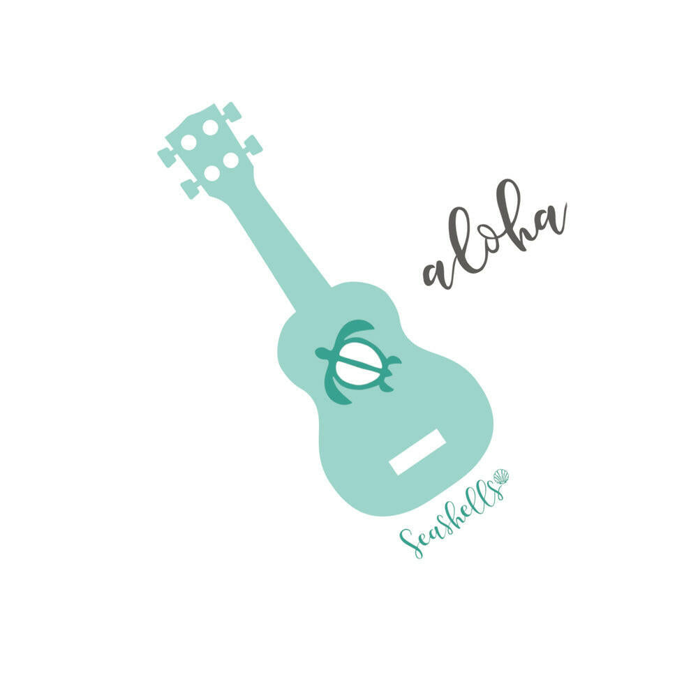 ハワイアンデザインTシャツ UKULELE PASTEL GREEN ユニセックスサイズ.
