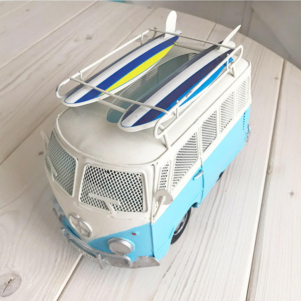 ブリキのワーゲンバス ティッシュボックス BLUE